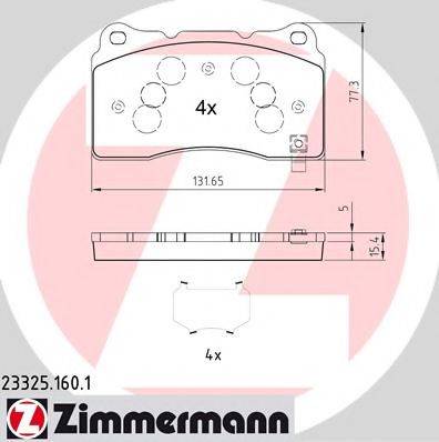 Комплект тормозных колодок, дисковый тормоз ZIMMERMANN 23325.160.1 Комплект тормозных колодок, дисковый тормоз ZIMMERMANN 23325.160.1
