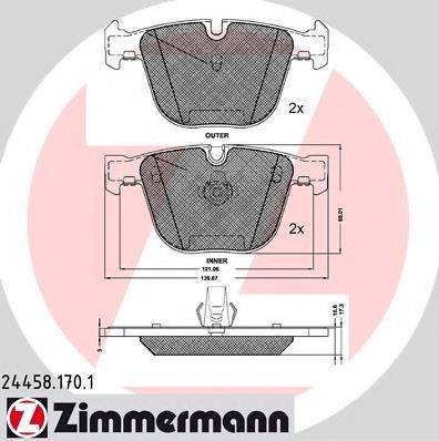 Комплект тормозных колодок, дисковый тормоз ZIMMERMANN 24458.170.1 Комплект тормозных колодок, дисковый тормоз ZIMMERMANN 24458.170.1