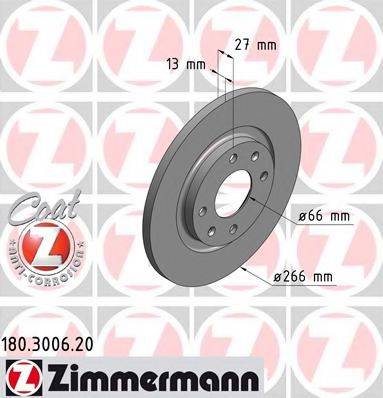 Тормозной диск ZIMMERMANN 180.3006.20 Тормозной диск ZIMMERMANN 180.3006.20