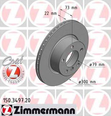 Тормозной диск ZIMMERMANN 150.3497.20 Тормозной диск ZIMMERMANN 150.3497.20