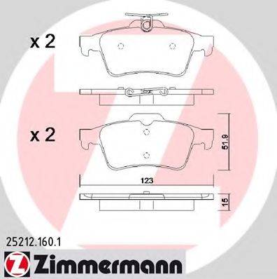 Комплект тормозных колодок, дисковый тормоз ZIMMERMANN 25212.160.1 Комплект тормозных колодок, дисковый тормоз ZIMMERMANN 25212.160.1