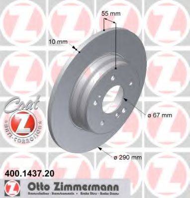 Тормозной диск ZIMMERMANN 400.1437.20 Тормозной диск ZIMMERMANN 400.1437.20