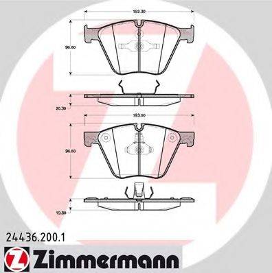 Комплект тормозных колодок, дисковый тормоз ZIMMERMANN 24436.200.1 Комплект тормозных колодок, дисковый тормоз ZIMMERMANN 24436.200.1
