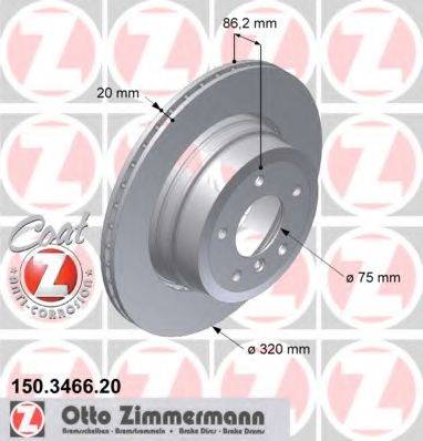 Тормозной диск ZIMMERMANN 150.3466.20 Тормозной диск ZIMMERMANN 150.3466.20