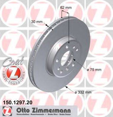 Тормозной диск ZIMMERMANN 150.1297.20 Тормозной диск ZIMMERMANN 150.1297.20
