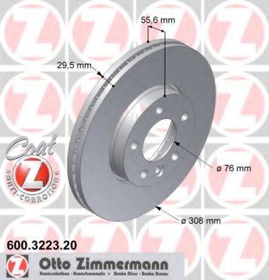 Тормозной диск ZIMMERMANN 600.3223.20 Тормозной диск ZIMMERMANN 600.3223.20