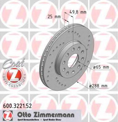 Тормозной диск ZIMMERMANN 600.3221.52 Тормозной диск ZIMMERMANN 600.3221.52
