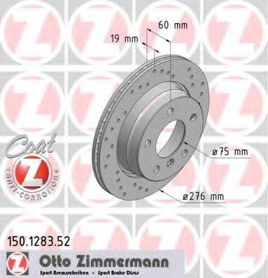 Тормозной диск ZIMMERMANN 150.1283.52 Тормозной диск ZIMMERMANN 150.1283.52