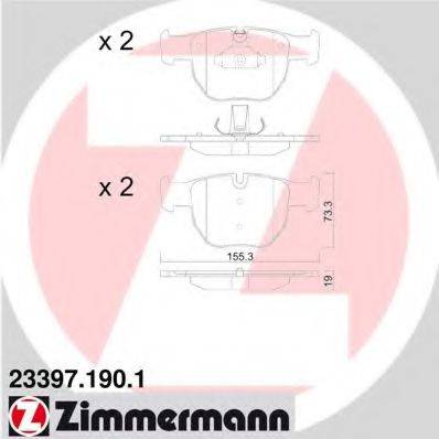 Комплект тормозных колодок, дисковый тормоз ZIMMERMANN 23397.190.1 Комплект тормозных колодок, дисковый тормоз ZIMMERMANN 23397.190.1