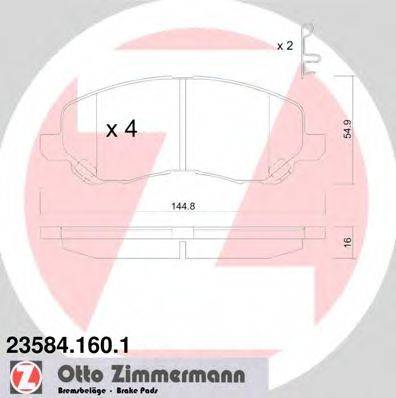 Комплект тормозных колодок, дисковый тормоз ZIMMERMANN 23584.160.1 Комплект тормозных колодок, дисковый тормоз ZIMMERMANN 23584.160.1