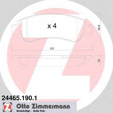 Комплект тормозных колодок, дисковый тормоз ZIMMERMANN 24465.190.1 Комплект тормозных колодок, дисковый тормоз ZIMMERMANN 24465.190.1