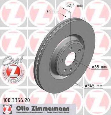 Тормозной диск ZIMMERMANN 100.3356.20 Тормозной диск ZIMMERMANN 100.3356.20