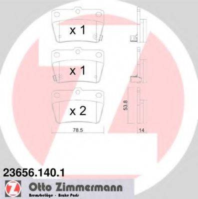Комплект тормозных колодок, дисковый тормоз ZIMMERMANN 23656.140.1 Комплект тормозных колодок, дисковый тормоз ZIMMERMANN 23656.140.1