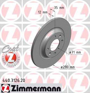 Тормозной диск ZIMMERMANN 440.3126.20 Тормозной диск ZIMMERMANN 440.3126.20