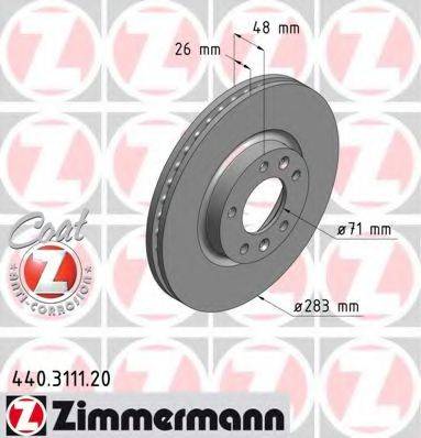 Тормозной диск ZIMMERMANN 440.3111.20 Тормозной диск ZIMMERMANN 440.3111.20