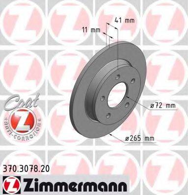 Тормозной диск ZIMMERMANN 370.3078.20 Тормозной диск ZIMMERMANN 370.3078.20