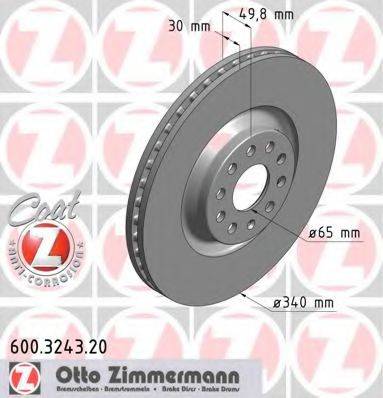 Тормозной диск ZIMMERMANN 600.3243.20 Тормозной диск ZIMMERMANN 600.3243.20