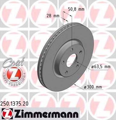 Тормозной диск ZIMMERMANN 250.1375.20 Тормозной диск ZIMMERMANN 250.1375.20