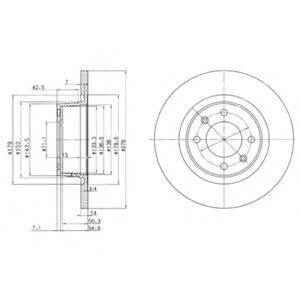 Тормозной диск DELPHI BG3621 Тормозной диск DELPHI BG3621