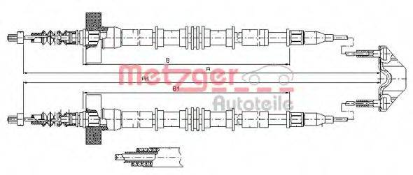 Трос, стояночная тормозная система METZGER 11.5859 Трос, стояночная тормозная система METZGER 11.5859
