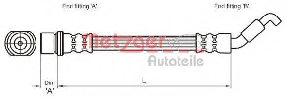Тормозной шланг METZGER 4110027 Тормозной шланг METZGER 4110027